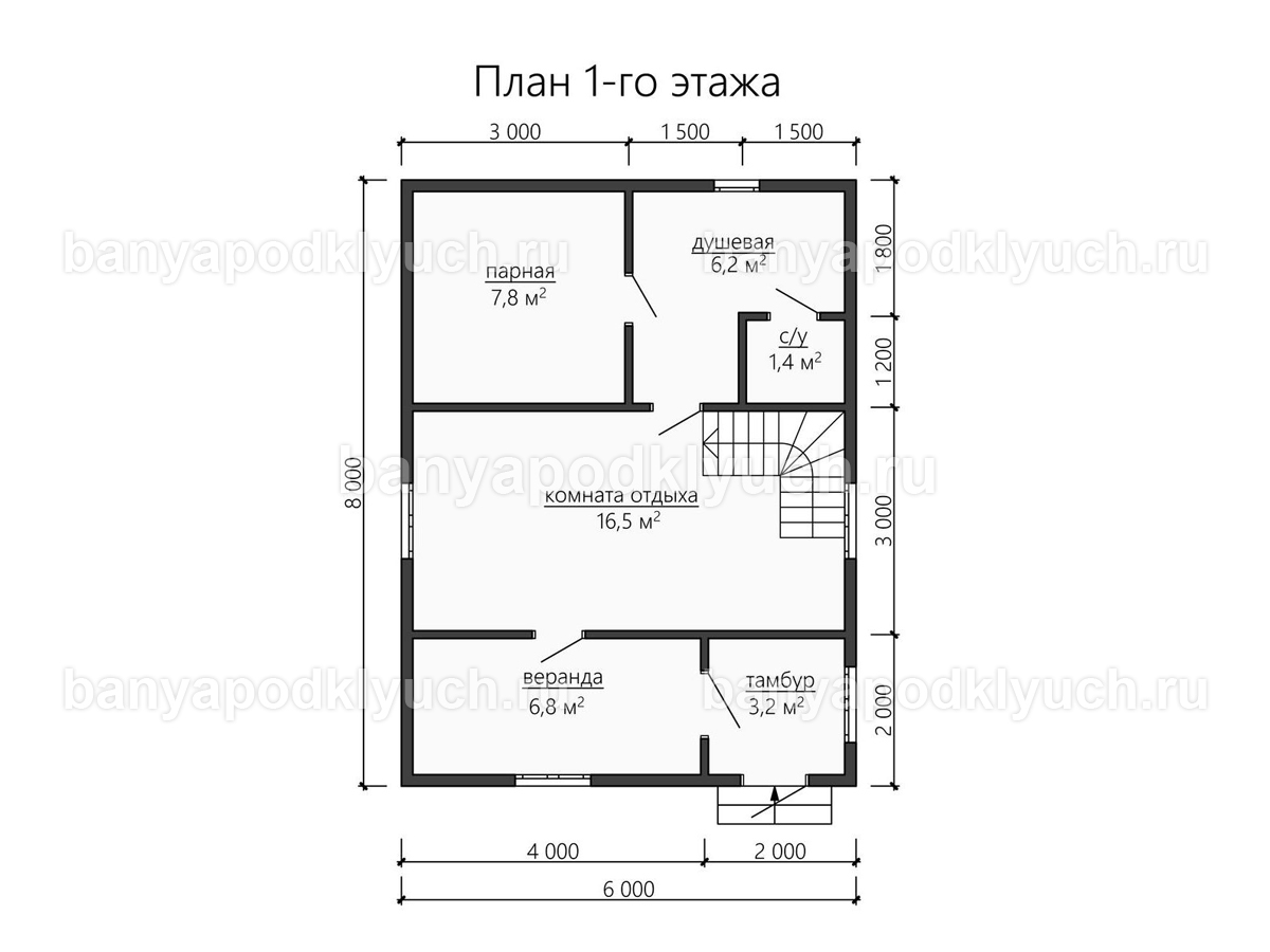 Каркасная баня 8x6 м Каркасная баня 8x6 м